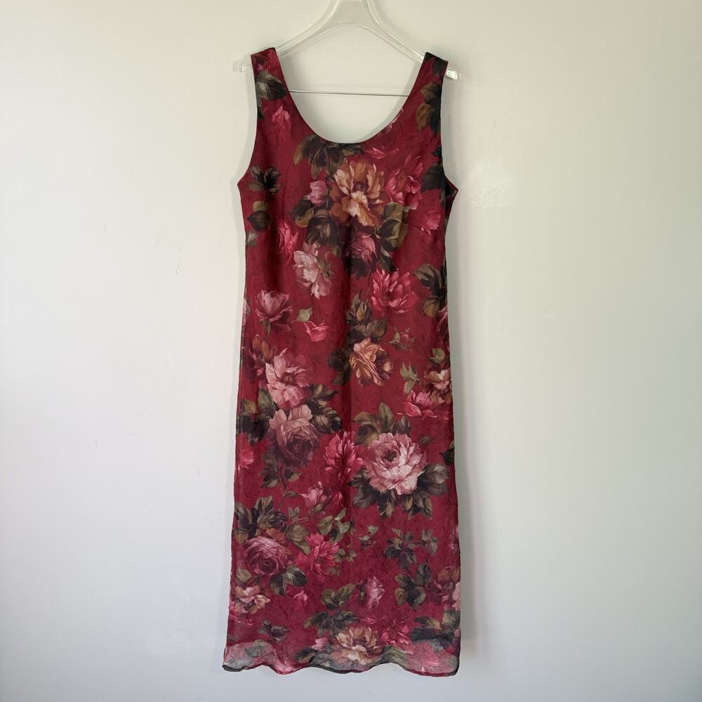 VTG 90’s Y2K Maxi Dress Floral Resort Colorful Boho Women’s Sz 12 Sleeveless